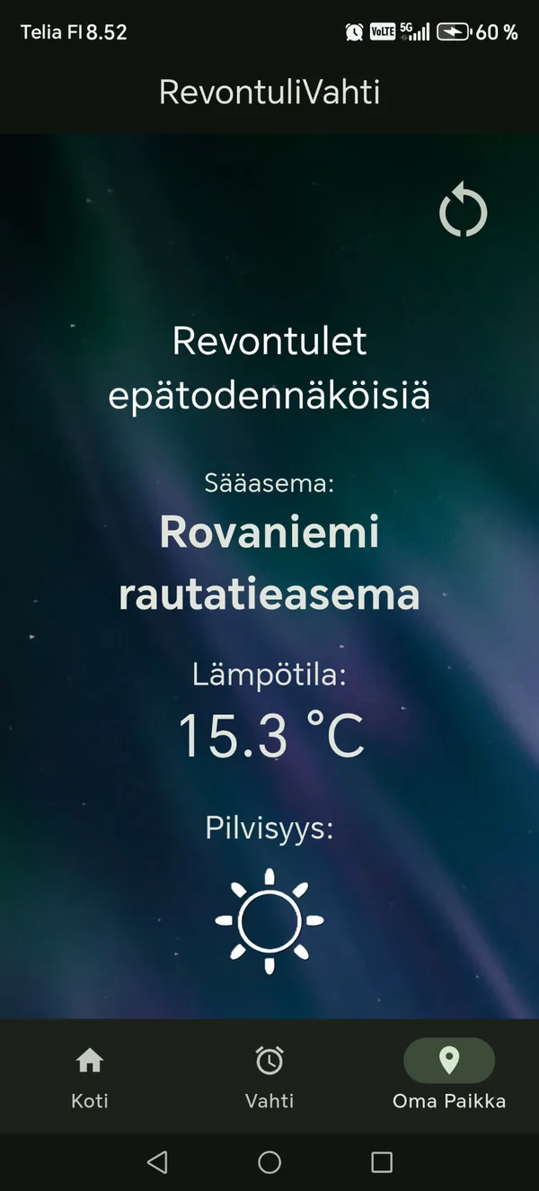 Revontulivahti sää